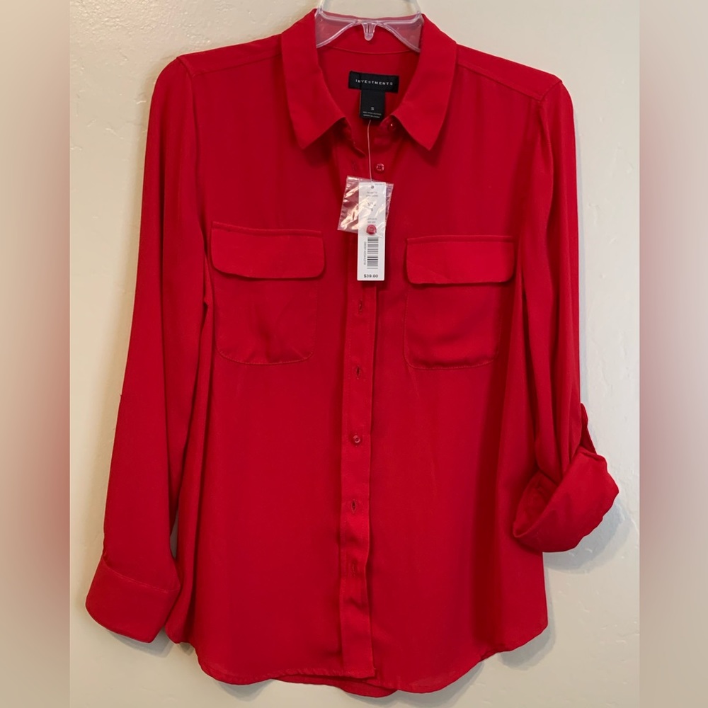 Investments red blouse